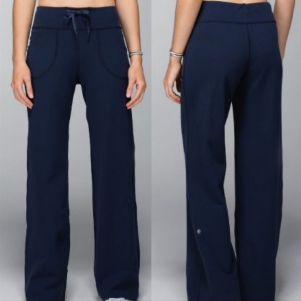 Lululemon Still Wide Leg Yoga Pant Blue Women’s Relaxed Fit Drawstring Workout